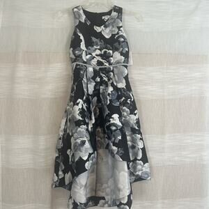 NEW Speechless Kid Black & White Floral Dress Girls 14 Hi-Lo Formal Wedding